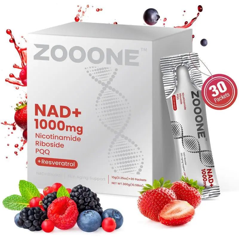 Zooone NAD+ Booster – NR & Resveratrol for Energy & Anti - Aging– 30 Packets - VitaFizz